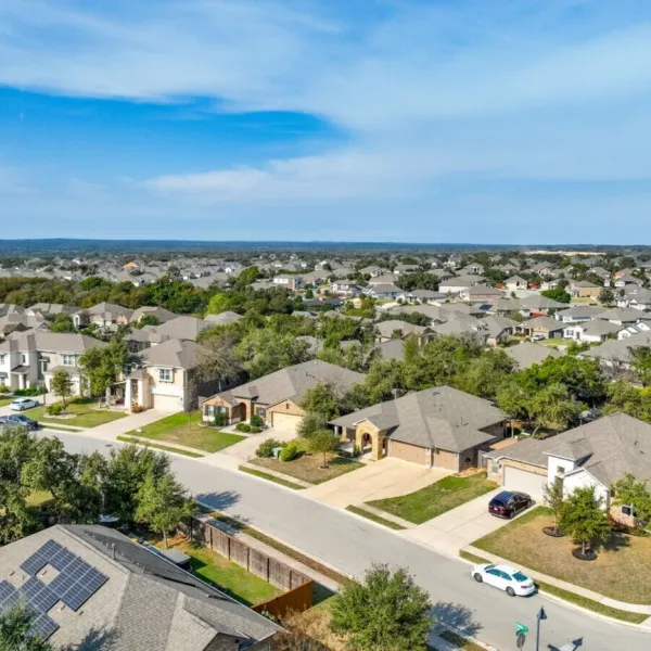 Aerial photo of a Kyle, Texas neighborhood