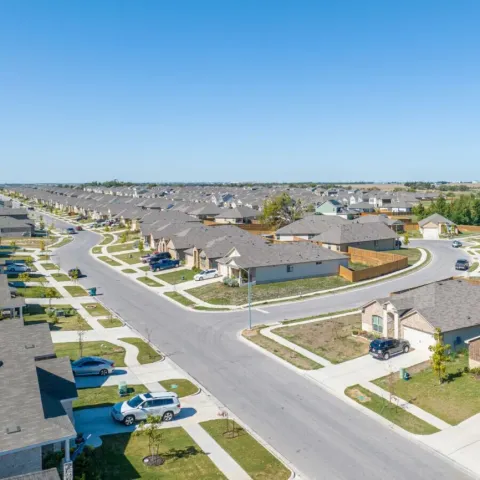 Aerial photo of a Taylor, Texas neighborhood