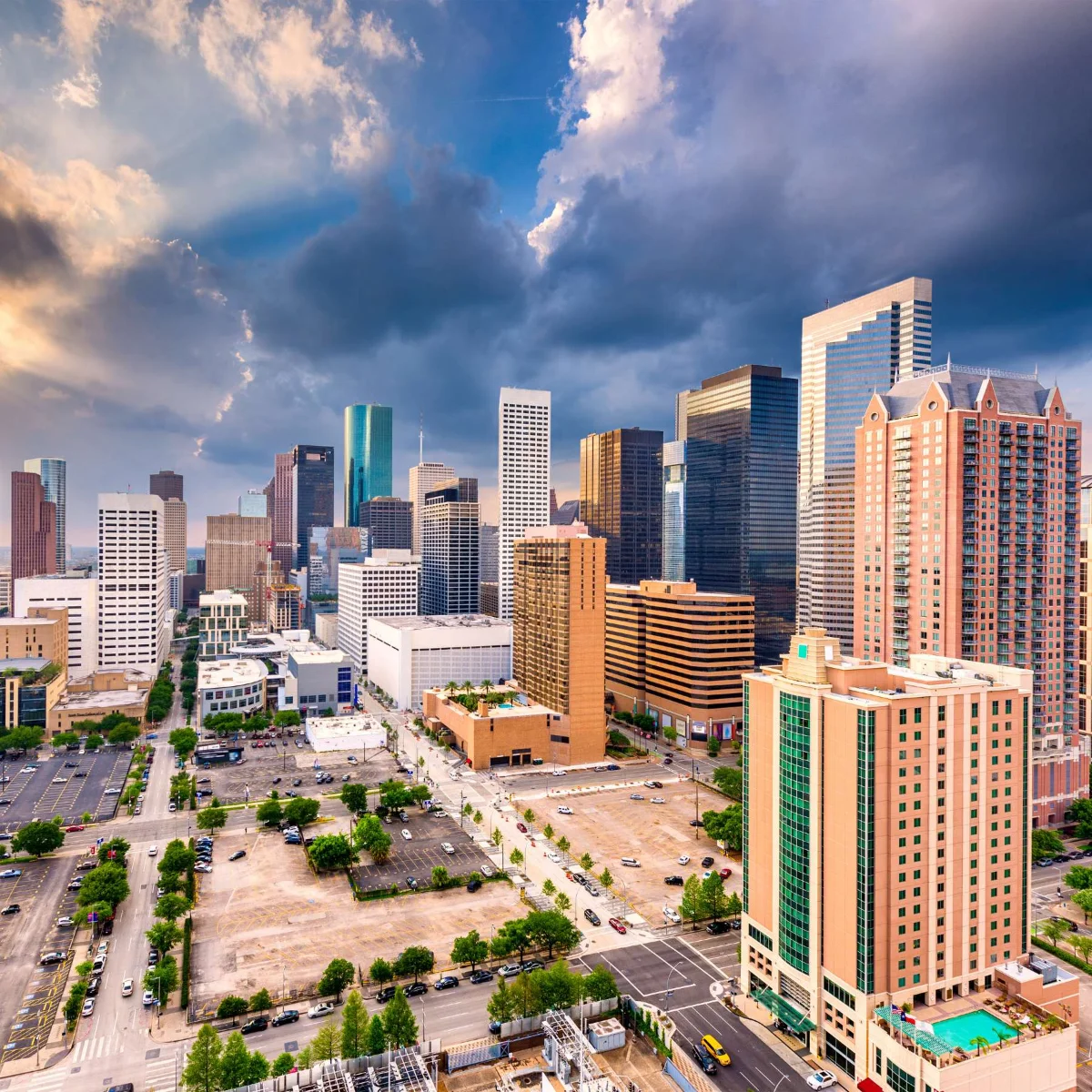 Houston skyline aerial photo