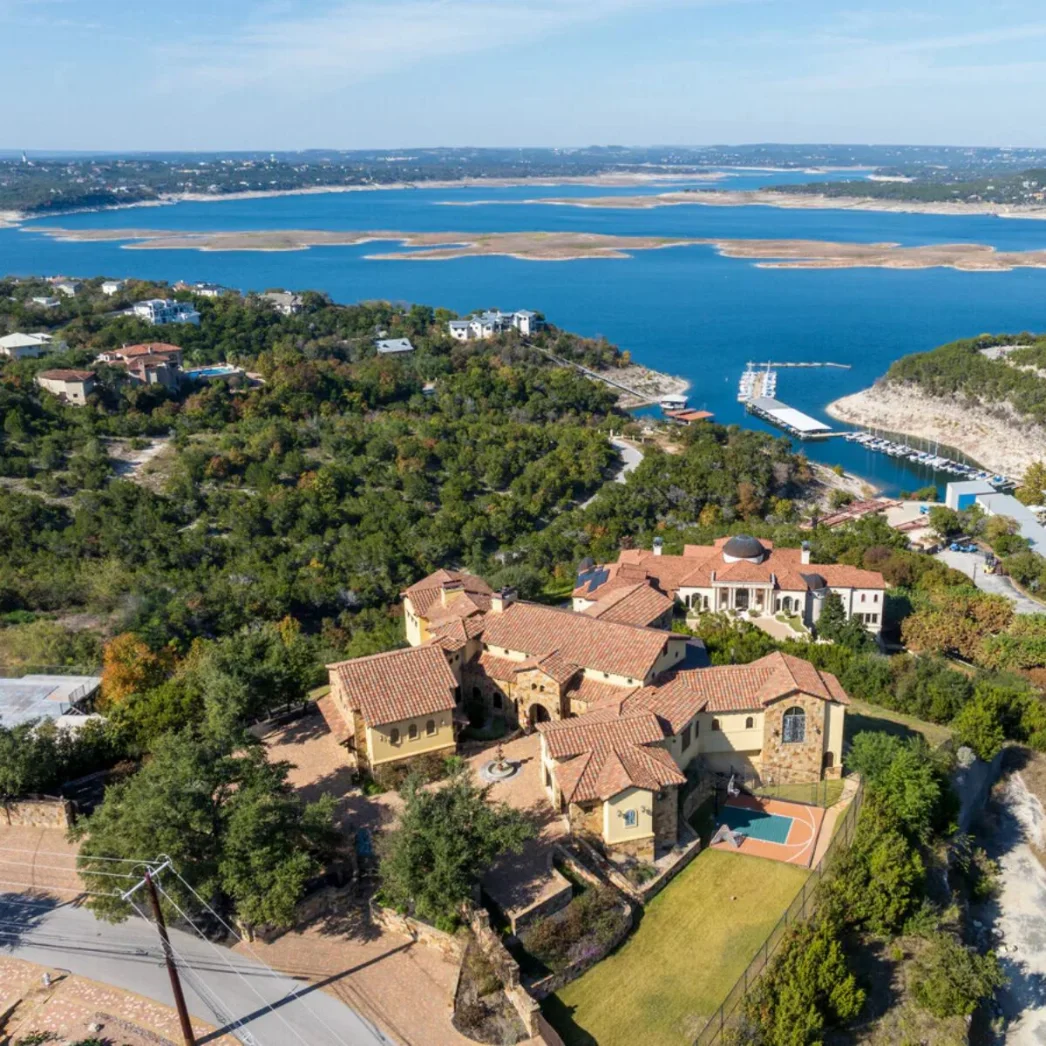 Austin lake-front aerial photo