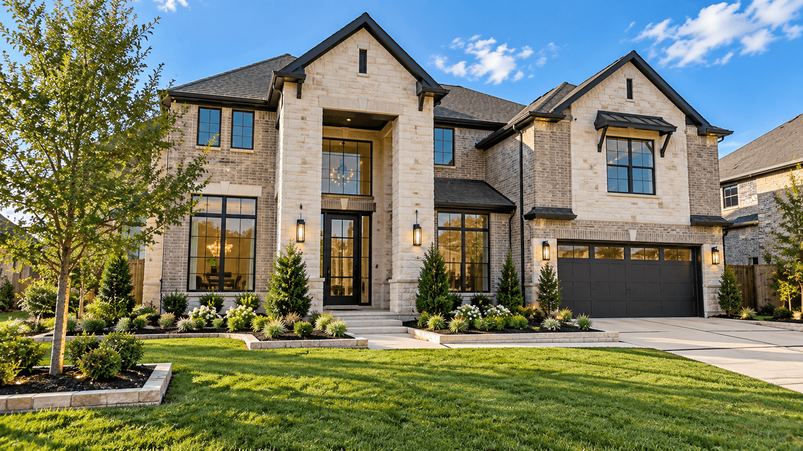 New construction home exterior in Fort Bend County